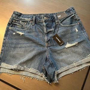 New Women’s • Juniors | Boyfriend Mid Rise | Distressed | Blue Denim Jean Shorts